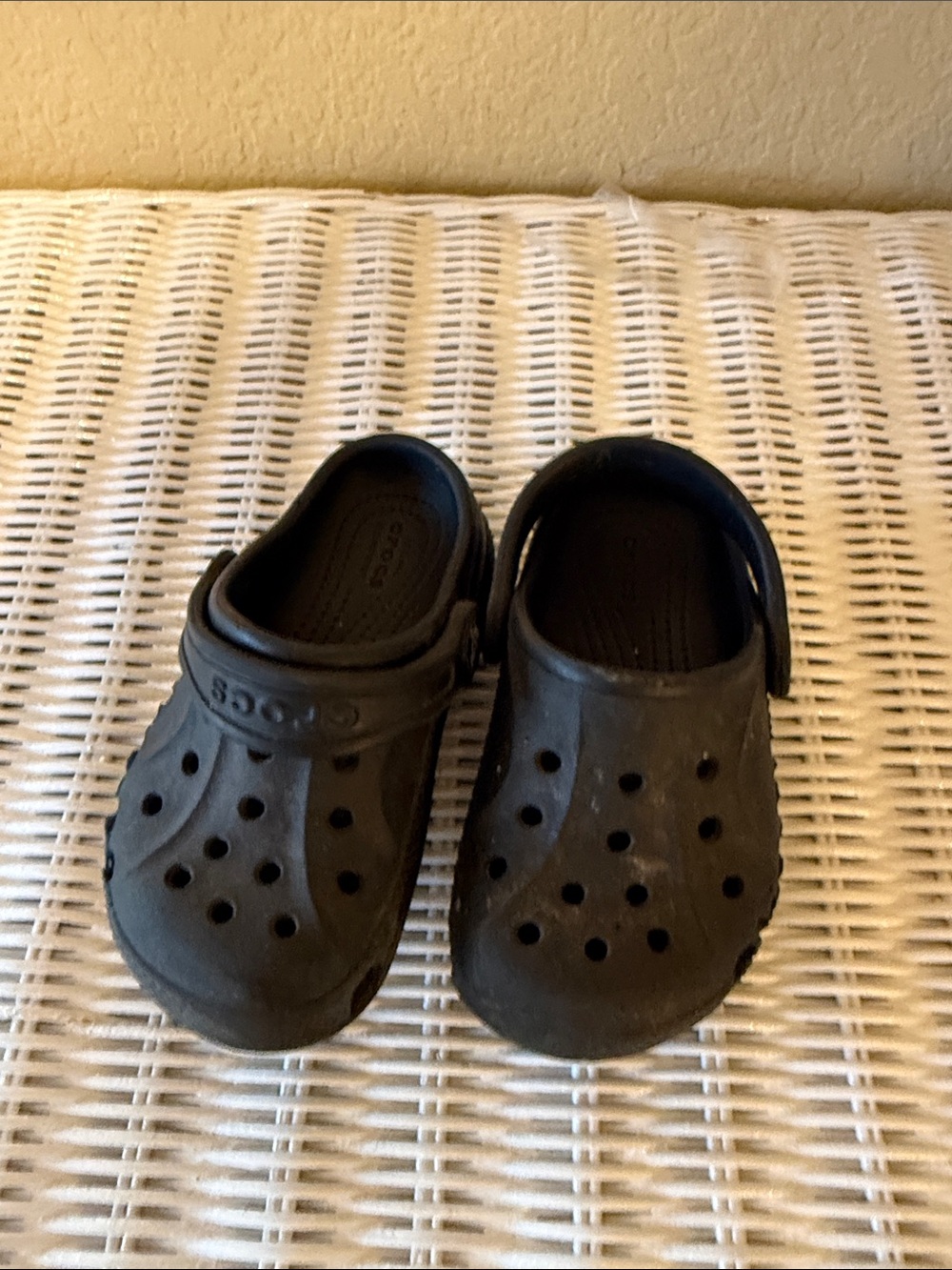 CROCS Kids Black Vented Clog with Heel Strap